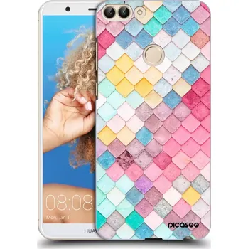 Pouzdro na mobilní telefon Picasee silikonový černý obal pro Huawei P Smart - Barevná střecha