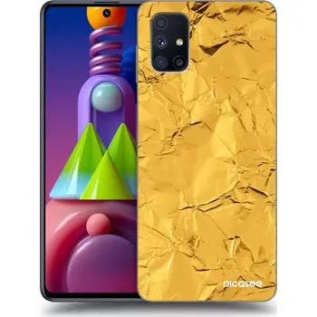 Pouzdro na mobilní telefon Picasee silikonový průhledný obal pro Samsung Galaxy M51 M515F - Gold