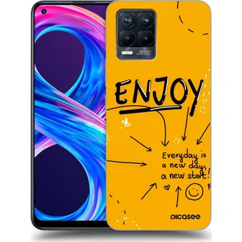 Pouzdro na mobilní telefon Picasee silikonový černý obal pro Realme 8 Pro - Enjoy