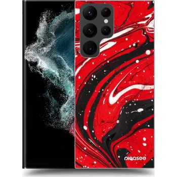 Pouzdro na mobilní telefon Picasee silikonový černý obal pro Samsung Galaxy S22 Ultra 5G - Red black