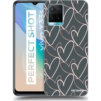 Pouzdro na mobilní telefon Picasee silikonový černý obal pro Vivo Y33s - Hodně lásky
