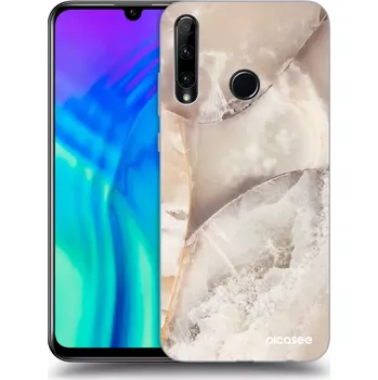 Pouzdro na mobilní telefon Picasee silikonový černý obal pro Honor 20 Lite - Cream marble