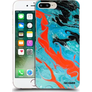 Pouzdro na mobilní telefon Picasee silikonový průhledný obal pro Apple iPhone 7 Plus - Blue Magma