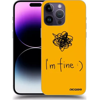 Pouzdro na mobilní telefon Picasee silikonový černý obal pro Apple iPhone 14 Pro Max - I am fine