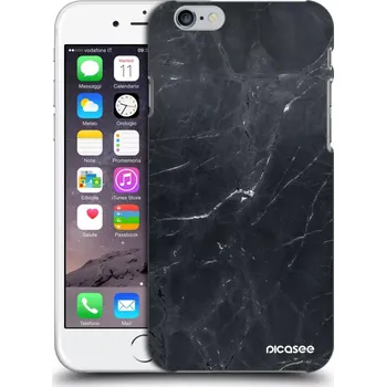 Pouzdro na mobilní telefon Picasee silikonový průhledný obal pro Apple iPhone 6/6S - Black marble