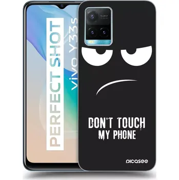 Pouzdro na mobilní telefon Picasee silikonový černý obal pro Vivo Y33s - Nešahej mi na telefon