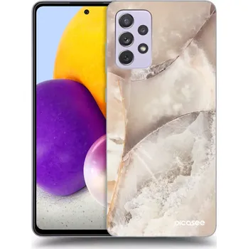 Pouzdro na mobilní telefon Picasee silikonový černý obal pro Samsung Galaxy A72 A725F - Cream marble
