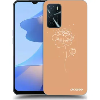 Pouzdro na mobilní telefon Picasee silikonový černý obal pro OPPO A16s - Peonies