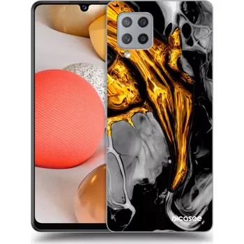 Pouzdro na mobilní telefon Picasee silikonový průhledný obal pro Samsung Galaxy A42 A426B - Black Gold