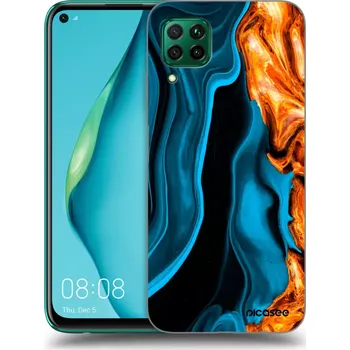 Pouzdro na mobilní telefon Picasee silikonový průhledný obal pro Huawei P40 Lite - Gold blue