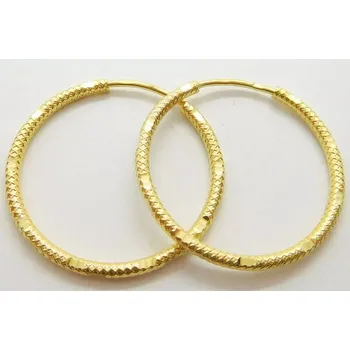 Náušnice Klenoty Budín Dámské broušené zlaté náušnice kruhy průměr 24mm 585/1,46gr 01870 (Klenoty Budín Dámské broušené zlaté náušnice kruhy průměr 24mm 585/1,46gr 01870)