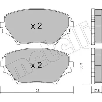 Brzdový systém Sada brzdových destiček, kotoučová brzda METELLI 22-0430-0