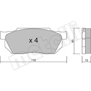 Brzdový systém Sada brzdových destiček, kotoučová brzda METELLI 22-0247-0