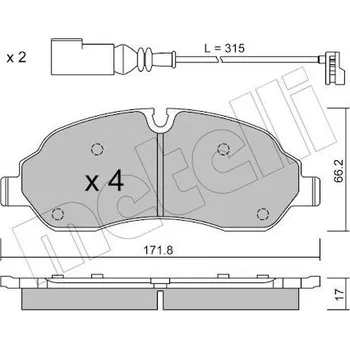 Brzdová destička Sada brzdových destiček, kotoučová brzda METELLI 22-1032-0