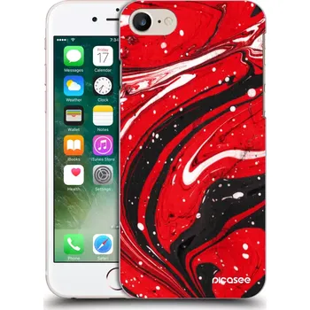 Pouzdro na mobilní telefon Picasee silikonový průhledný obal pro Apple iPhone 8 - Red black