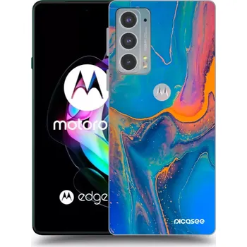 Pouzdro na mobilní telefon Picasee silikonový průhledný obal pro Motorola Edge 20 - Rainbow