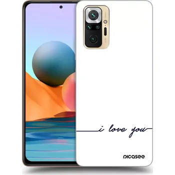 Pouzdro na mobilní telefon Picasee silikonový černý obal pro Xiaomi Redmi Note 10 Pro - Miluji tě