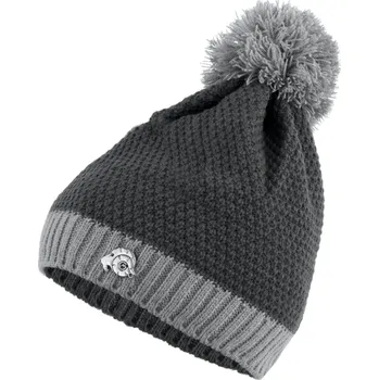 Čepice GUGGEN MOUNTAIN Zimní čepice s bambulí a fleecovou podšívkou Unisex K119 ŠEDÁ