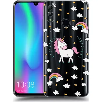 Pouzdro na mobilní telefon Picasee silikonový průhledný obal pro Honor 10 Lite - Unicorn hvězdné nebe