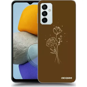Pouzdro na mobilní telefon Picasee silikonový průhledný obal pro Samsung Galaxy M23 5G - Brown flowers