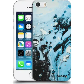 Pouzdro na mobilní telefon Picasee silikonový průhledný obal pro Apple iPhone 5/5S/SE - Organic blue