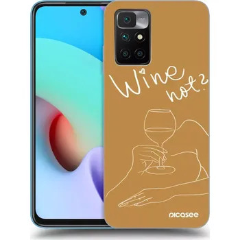 Pouzdro na mobilní telefon Picasee silikonový černý obal pro Xiaomi Redmi 10 (2022) - Wine not