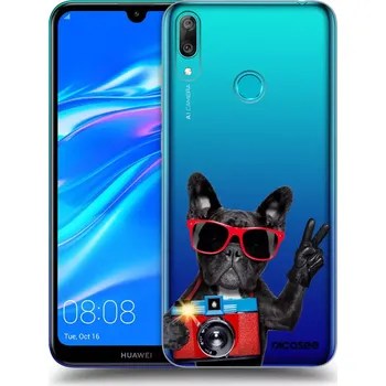 Pouzdro na mobilní telefon Picasee silikonový průhledný obal pro Huawei Y7 2019 - Francouzský Buldoček