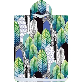 Ručník Plážové pončo FEATHER zeleno-modré 80x145 cm