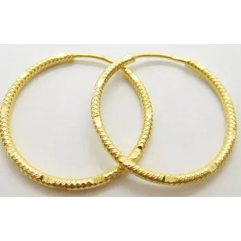 Náušnice Klenoty Budín Dámské broušené zlaté náušnice kruhy průměr 24mm 585/1,46gr 01870 (Klenoty Budín Dámské broušené zlaté náušnice kruhy průměr 24mm 585/1,46gr 01870)