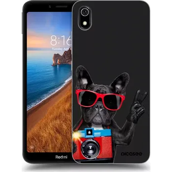 Pouzdro na mobilní telefon Picasee silikonový černý obal pro Xiaomi Redmi 7A - Francouzský Buldoček