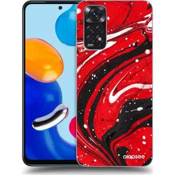 Pouzdro na mobilní telefon Picasee silikonový průhledný obal pro Xiaomi Redmi Note 11 - Red black