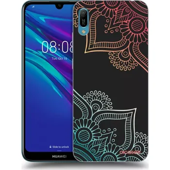 Pouzdro na mobilní telefon Picasee silikonový černý obal pro Huawei Y6 2019 - Květinový vzor