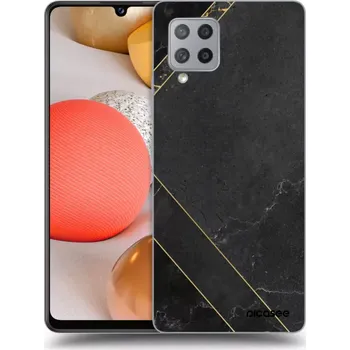 Pouzdro na mobilní telefon Picasee silikonový průhledný obal pro Samsung Galaxy A42 A426B - Black tile