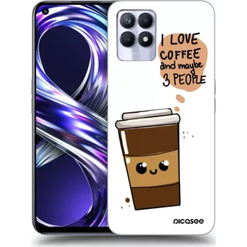 Pouzdro na mobilní telefon Picasee silikonový průhledný obal pro Realme 8i - Cute coffee