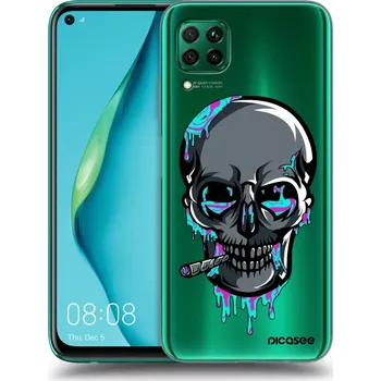 Pouzdro na mobilní telefon Picasee silikonový průhledný obal pro Huawei P40 Lite - EARTH - Lebka 3.0