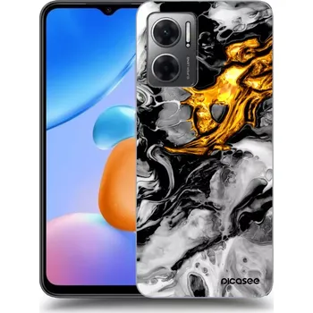 Pouzdro na mobilní telefon Picasee silikonový průhledný obal pro Xiaomi Redmi 10 5G - Black Gold 2