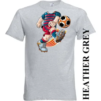 Chlapecké tričko detske-levne-bavlnene-tricko-potisk-fotbalista-fc-barcelona Barva: Heather grey - vřesově šedá, velikost: 116