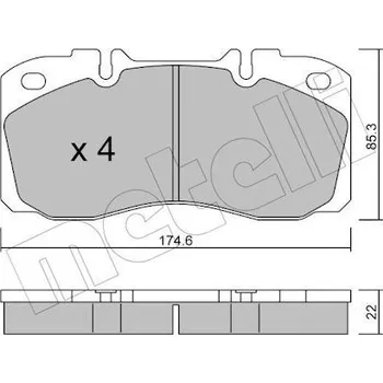 Brzdová destička Sada brzdových destiček, kotoučová brzda METELLI 22-0268-0