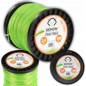 Strunová žací šňůra s ocelovým lankem, 2,4 mm x 100 m, hvězdicový tvar – DEMON M84108