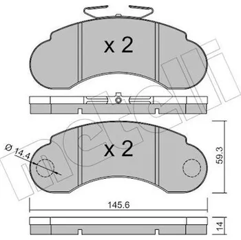Brzdový systém Sada brzdových destiček, kotoučová brzda METELLI 22-0055-0