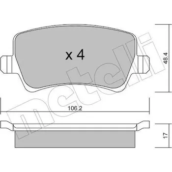 Brzdová destička Sada brzdových destiček, kotoučová brzda METELLI 22-0676-0