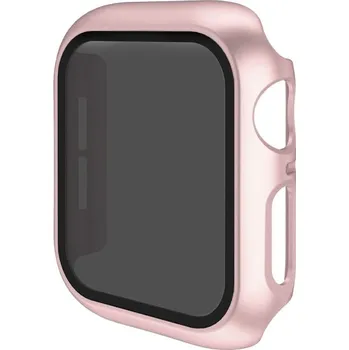 Pouzdro na mobilní telefon Pouzdro s tvrzeným Anti-Spy sklem pro Apple Watch 44mm - růžové
