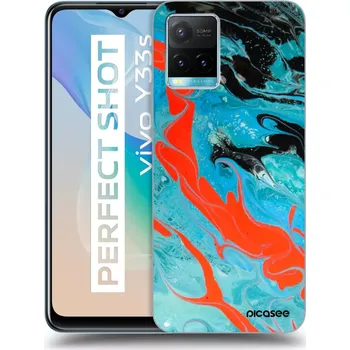 Pouzdro na mobilní telefon Picasee silikonový černý obal pro Vivo Y33s - Blue Magma