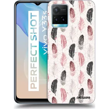 Pouzdro na mobilní telefon Picasee silikonový průhledný obal pro Vivo Y33s - Pírka 2