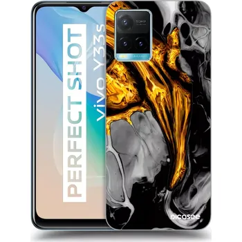 Pouzdro na mobilní telefon Picasee silikonový černý obal pro Vivo Y33s - Black Gold