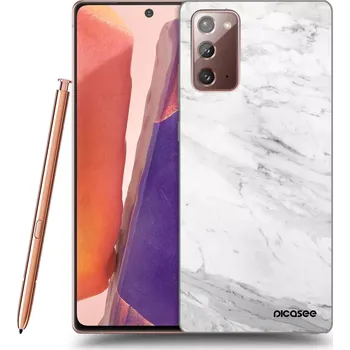 Pouzdro na mobilní telefon Picasee silikonový průhledný obal pro Samsung Galaxy Note 20 - White marble