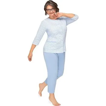 Dámské pyžamo Dámské pyžamo Martel Kasia II - bavlna Světle modrá L