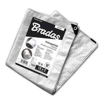 Krycí plachta Transparentní plachta zakrývací, vyztužená LENO CRISTAL 3 x 3m, 100g