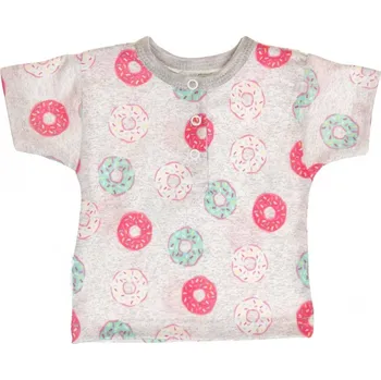 Pánské tričko MBaby Bavlněné Polo tričko s krátkým rukávem Donuty vel. 74 - šedé, Velikost koj. oblečení 74 (6-9m)