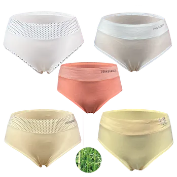 Kalhotky Dámské bambusové kalhotky MIX barev a vzorů - Tinasan (Balení/5ks) Barva: Mix barva, Velikost: XL